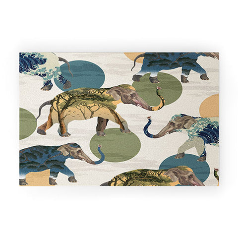 Belle13 Elephant Polka Welcome Mat