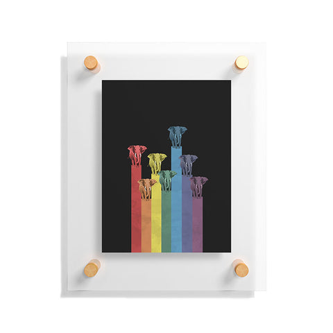 Belle13 Elephants On Rainbow Floating Acrylic Print