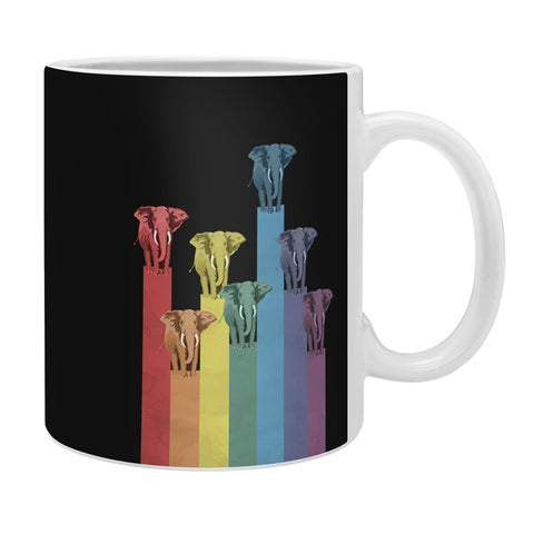 Belle13 Elephants On Rainbow Coffee Mug