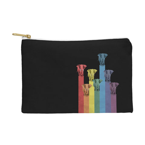 Belle13 Elephants On Rainbow Pouch