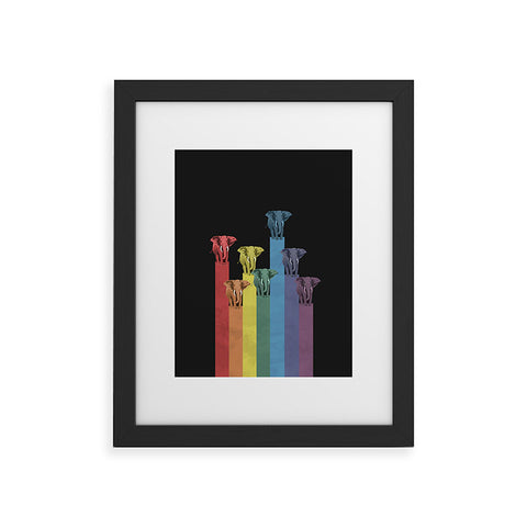 Belle13 Elephants On Rainbow Framed Art Print