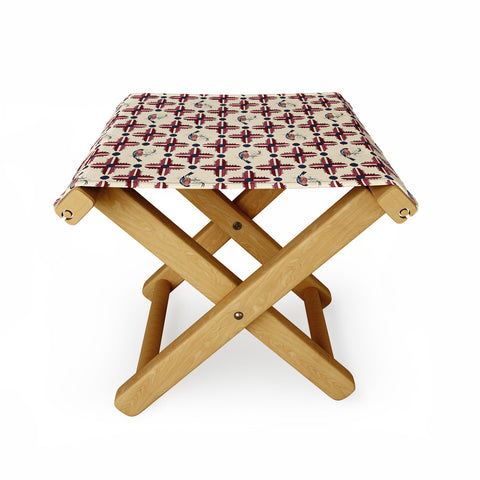 Belle13 Ethnic Birds Folding Stool