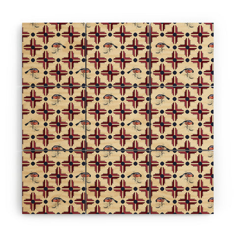 Belle13 Ethnic Birds Wood Wall Mural