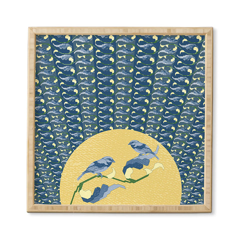 Belle13 Floral Sunrise With Birds Framed Wall Art