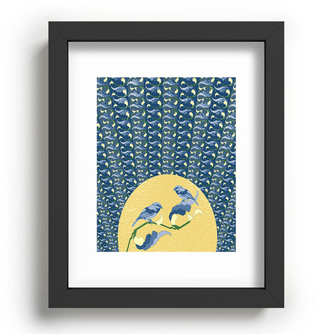 Belle13 Floral Sunrise With Birds Recessed Framing Rectangle