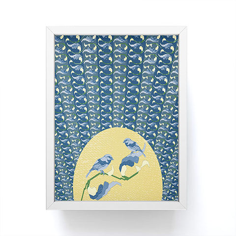 Belle13 Floral Sunrise With Birds Framed Mini Art Print