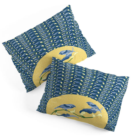 Belle13 Floral Sunrise With Birds Pillow Shams