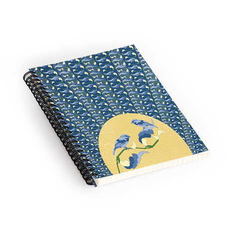 Belle13 Floral Sunrise With Birds Spiral Notebook