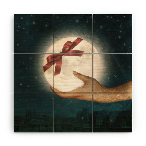 Belle13 For You The Moon Wood Wall Mural