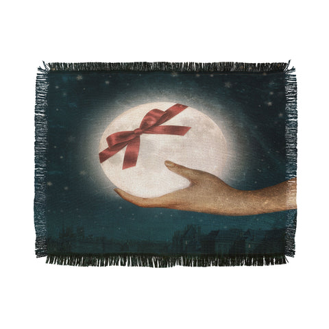 Belle13 For You The Moon Throw Blanket