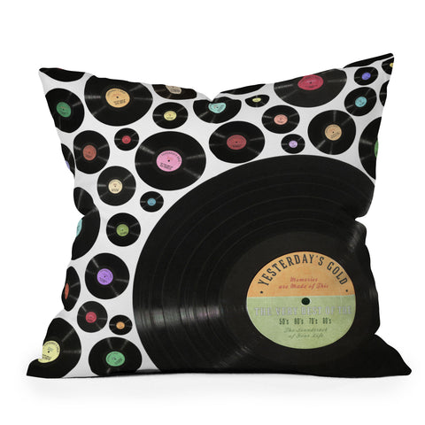 Belle13 Golden Oldies Vinyl Love Throw Pillow