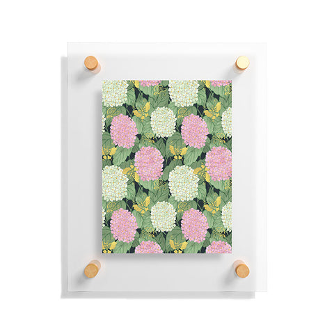 Belle13 Hydrangea And Butterflies Floating Acrylic Print