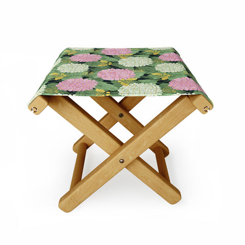 Belle13 Hydrangea And Butterflies Folding Stool