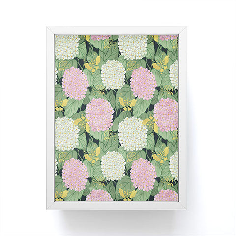 Belle13 Hydrangea And Butterflies Framed Mini Art Print