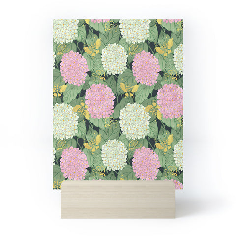 Belle13 Hydrangea And Butterflies Mini Art Print
