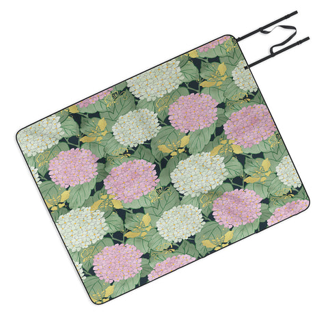 Belle13 Hydrangea And Butterflies Picnic Blanket