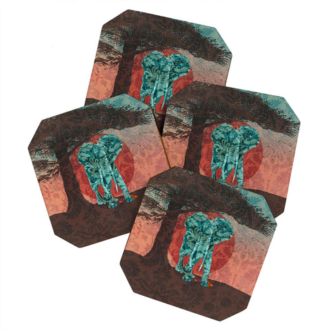 Belle13 Indian Summer With Raccoons Coaster Set