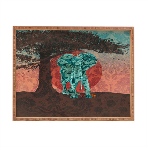 Belle13 Indian Summer With Raccoons Rectangular Tray