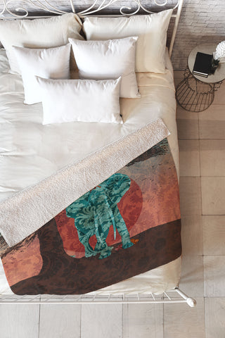 Belle13 Indian Summer With Raccoons Fleece Throw Blanket