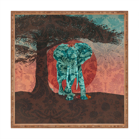 Belle13 Indian Summer With Raccoons Square Tray