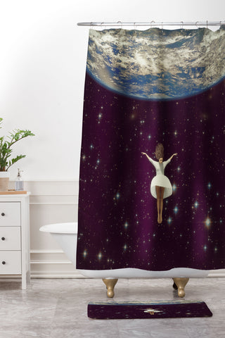 Belle13 Just Let Go Shower Curtain And Mat