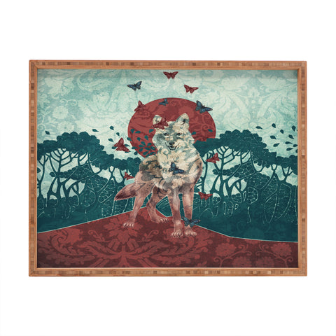 Belle13 Lady Butterfly Rectangular Tray