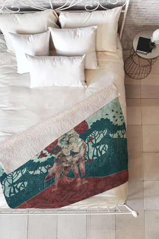 Belle13 Lady Butterfly Fleece Throw Blanket