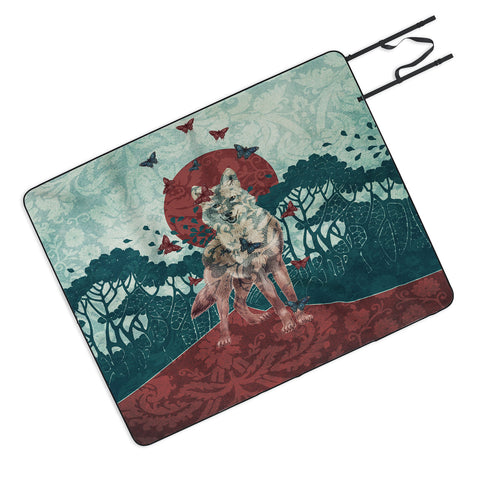Belle13 Lady Butterfly Picnic Blanket