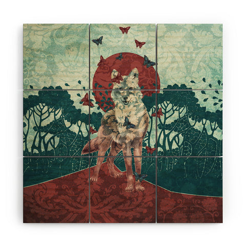 Belle13 Lady Butterfly Wood Wall Mural