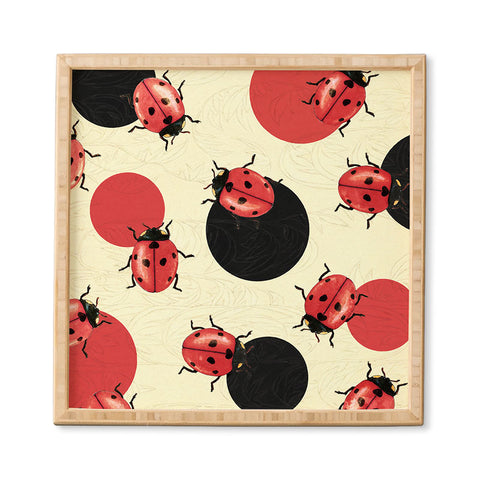 Belle13 Ladybird Polka Framed Wall Art