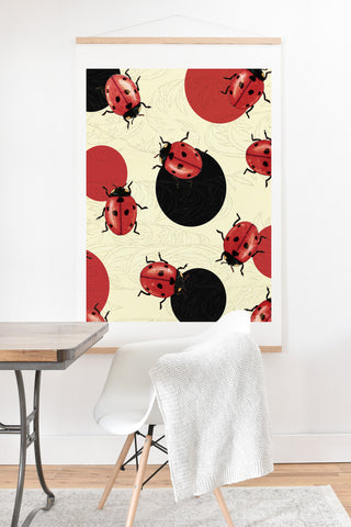 Belle13 Ladybird Polka Art Print And Hanger