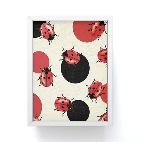 Belle13 Ladybird Polka Framed Mini Art Print