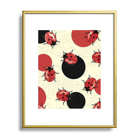 Belle13 Ladybird Polka Metal Framed Art Print