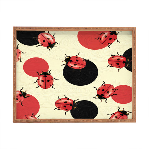 Belle13 Ladybird Polka Rectangular Tray