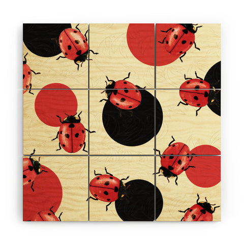 Belle13 Ladybird Polka Wood Wall Mural