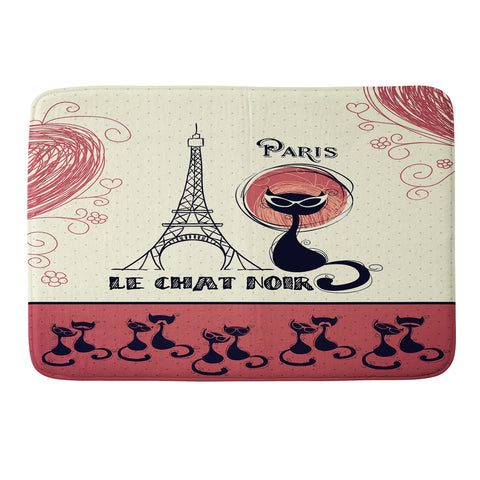Belle13 Le Chat Noir Memory Foam Bath Mat
