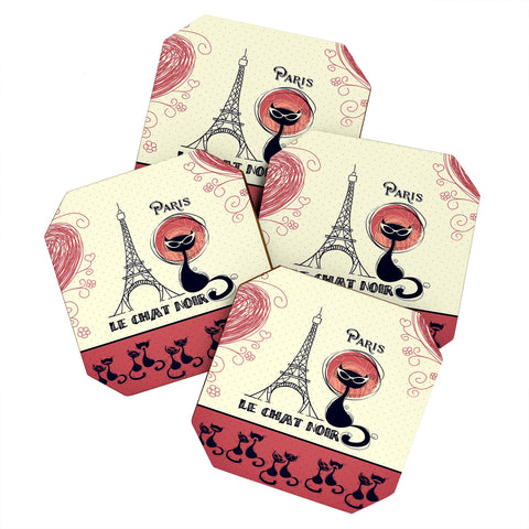 Belle13 Le Chat Noir Coaster Set