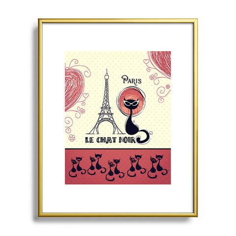 Belle13 Le Chat Noir Metal Framed Art Print