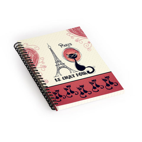 Belle13 Le Chat Noir Spiral Notebook