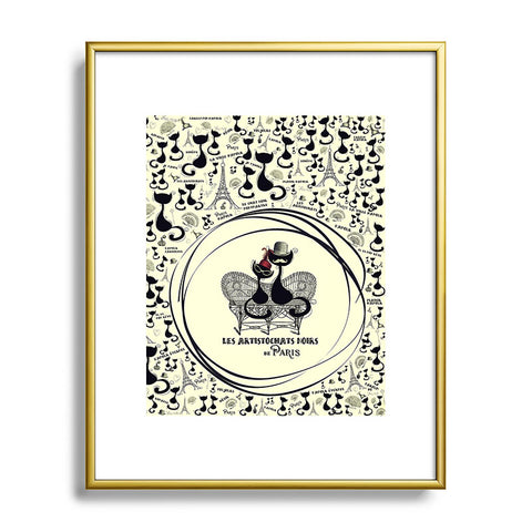 Belle13 Les Aristochats Noirs Metal Framed Art Print