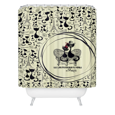 Belle13 Les Aristochats Noirs Shower Curtain