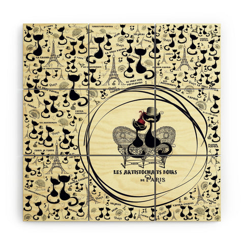 Belle13 Les Aristochats Noirs Wood Wall Mural