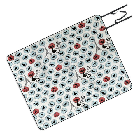 Belle13 Les Chats Noirs Picnic Blanket