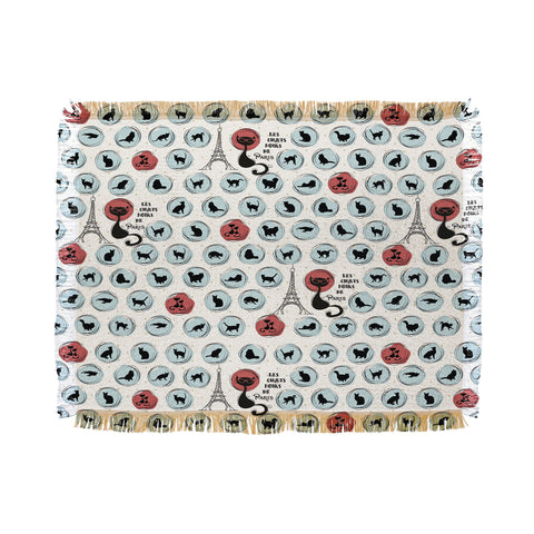 Belle13 Les Chats Noirs Throw Blanket