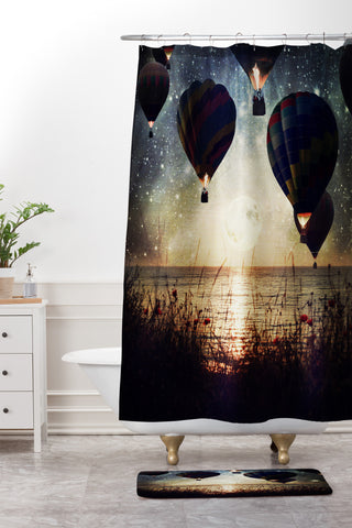 Belle13 Lighting The Night Shower Curtain And Mat