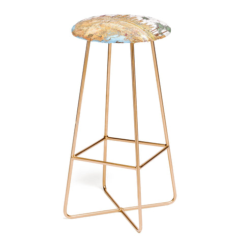 Belle13 Los Angeles Skyline Old Map Bar Stool