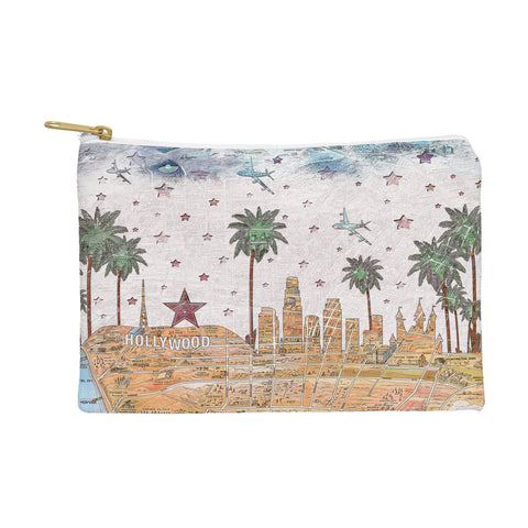 Belle13 Los Angeles Skyline Old Map Pouch