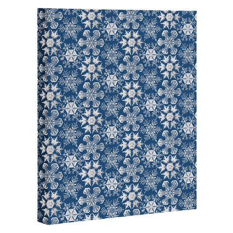 Belle13 Lots of Snowflakes on Blue Pattern Art Canvas