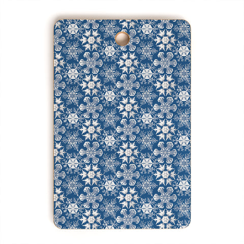 Belle13 Lots of Snowflakes on Blue Pattern Cutting Board Rectangle