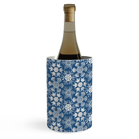 Belle13 Lots of Snowflakes on Blue Pattern Wine Chiller